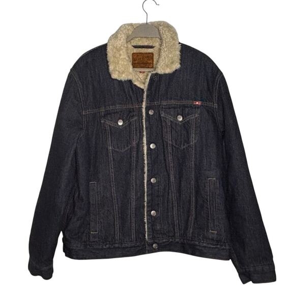 Lucky Brand Other - Lucky Brand Lakewood Denim Sherpa Jacket Dark Wash Size XL